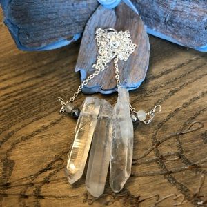 Natural Quartz Crystal Points Necklace